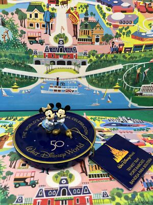 Walt Disney World 50th Anniversary Mickey & Minnie Mouse Jewelry Trinket Tray-image