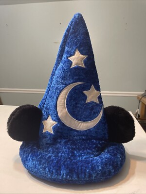 Disney Parks Mickey Mouse Blue Fantasia Sorcerer's Wizard Hat w/ Ears Adult Size-image