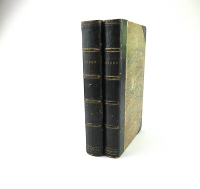 Works of Lord Byron in Verse + Prose Letters Journals Sketch of Life 1844 2 Vols-image