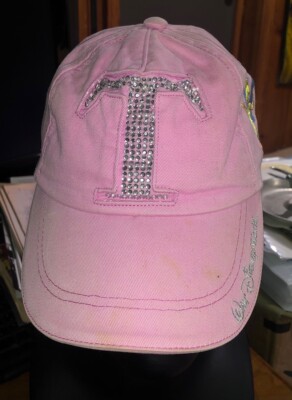 Walt Disney World Tinker Bell Pink Faux Diamonds Cotton Baseball Hat Cap #H-image