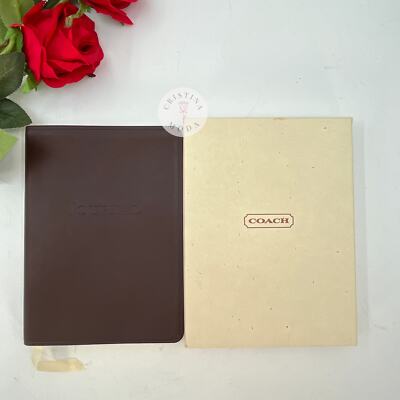NEW Vintage Coach Leather Bound Journal 4524 Mahogany Brown 1990's-image
