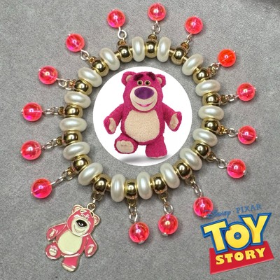 TOY STORY LOTSO BEAR Handmade Gold Elastic Steel Spring Charm Bracelet Gift ✨NEW-image