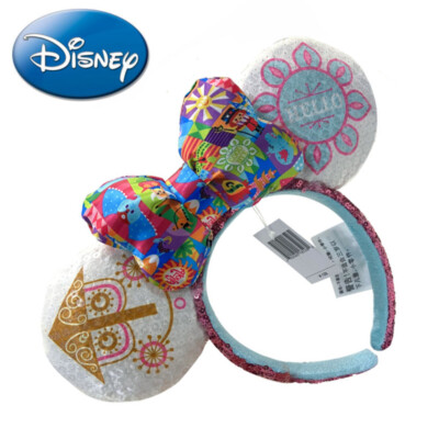 Disney’Park Minnie Ears Bow Sequin it.s a small world Clock Mickey Cos Headband-image
