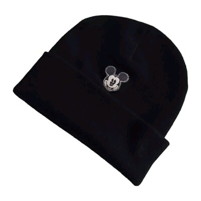 Walt Disney World Park Mickey Mouse Black Adult Beanie Knit Cap Hat Classic-image