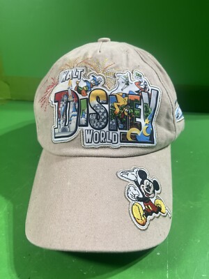 Walt Disney World White Adjustable Adult Baseball Cap Patch  Hat Embroidered-image