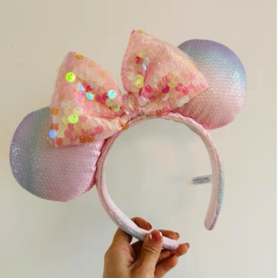 Tokyo Disneys Resort Rare Rainbow Sequins Bow DisneyParks Ears Headband US-image