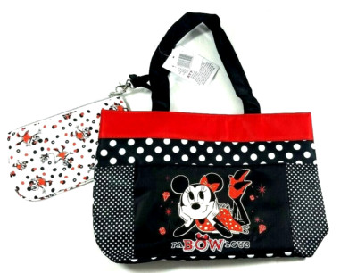 Disney Parks Minnie Mouse FaBowlous Purse Wallet Tote Bag Blinged Gems Youth New-image