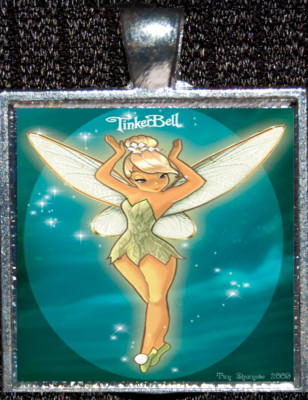 Tinkerbell Peter Pan Fairy Pixie Disneyland Disney WDW Silver Pendant Necklace-image