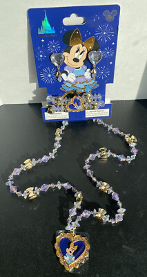 Disney World 50th Anniversary Minnie Mouse Kids Earring Necklace Toy Jewelry Set-image