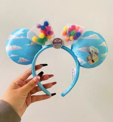 Disney Parks UP Grape Soda Cap Balloons Mickey Mouse Ears Headband NWT-image