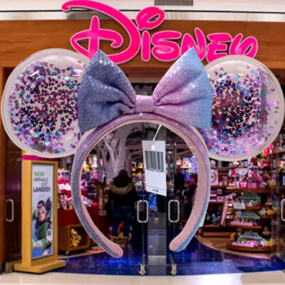 Pink Bow Shanghai Disney-Parks Limited Sequins Minnie Ears Headband Confetti-image