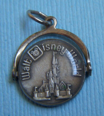 Vintage Walt Disney World Florida spinner silver tone charm-image