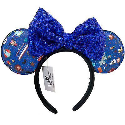 Disney-Parks Loungefly Chibi Park Icons Mickey Sequin Bow Minnie Ears Headband-image