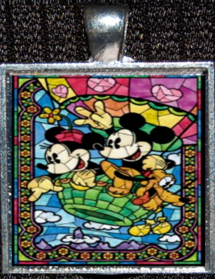 Mickey Minnie Mouse Pluto Disney WDW Disneyland Silver Jewelry Pendant Necklace-image