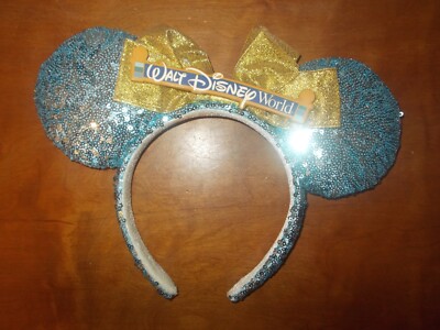 Disney Parks WDW Walt Disney World Minnie Mouse Blue Sequin Ears Headband-image
