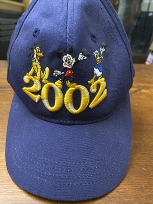 Vintage Walt Disney World Kids Youth Embroidered Donald Goofy Mickey Hat Cap -image