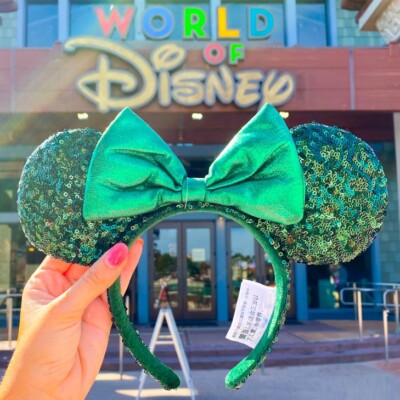Disney Parks Ears Emerald Green Sequins Edition Minnie Mouse Headband-image