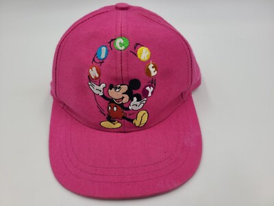Vintage Toddler Mickey Mouse One Size Stretch Hat Cap Disney Kid Boys Girls Pink-image