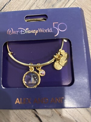 2021 Walt Disney World Parks Exclusive Alex & Ani Bracelet 50th Castle Brand New-image