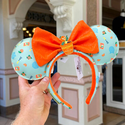 DisneyParks Loungefly Flower & Garden Orange Bird Mickey Mouse Ears Headband-image