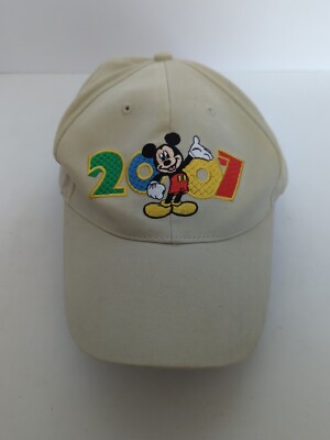 Walt Disney World 2007 Mickey Mouse Beige Baseball Cap Hat Adjustable-image