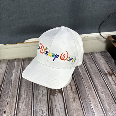 Vintage Walt Disney World Goofy's Hat Co Rainbow Spellout Snapback Cap Rare-image