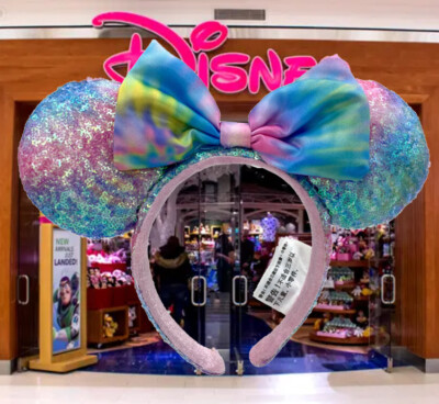 Pastel Rainbow Tie Dye SHDR Headband Disney'Parks Ears Sequin Minnie Mouse-image