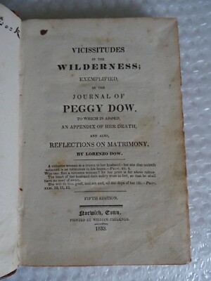 vICISSITUDES IN THE WILDERNESS JOURNAL PEGGY DOW 1833 ANTIQUE HC BOOK neocurio-image