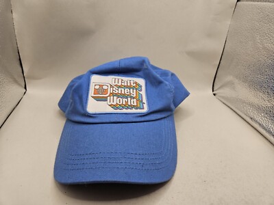 Vintage Walt Disney World Mickey Mouse  Hat Cap Retro Stack Patch Blue-image