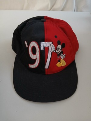 Vtg 1997 Walt Disney World Hat Mickey Mouse Adult One Size Snapback Cap-image