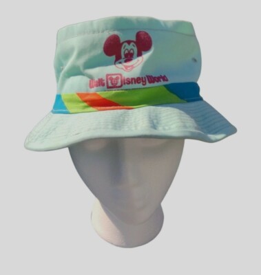 Vintage 70's Walt Disney World Productions Men's Mouse Camp Bucket Hat-Stiff Rim-image