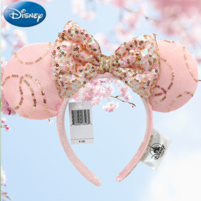 Disneyland Minnie Mouse Best Day Ever Pink Gold Sequin Ears Headband USA Disney--image