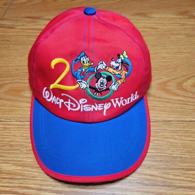Vintage 2000 Walt Disney World Kids Hat Youth Cap Mickey Mouse Goofy Donald Duck-image