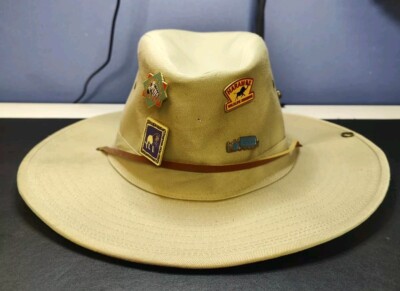 Vintage Walt Disney World Park Safari Hat Collectible Animal Kingdom Pins Mens L-image