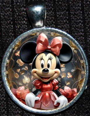 Minnie Mouse Walt Disney World Disneyland Silver Jewelry Pendant Necklace-image