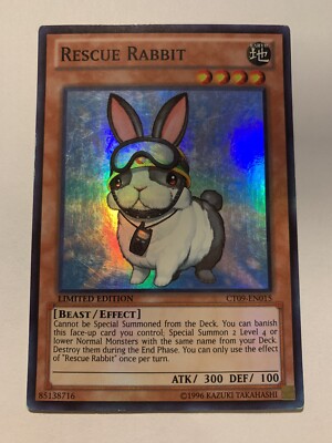 Yu-Gi-Oh! Rescue Rabbit CT09-EN015 Super Rare Limited Ed Heavy Play (see photos)-image