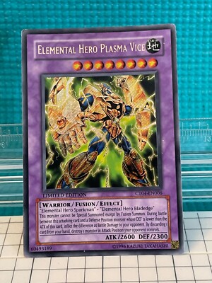 Yugioh CT04-EN006 - Elemental Hero Plasma Vice - Secret Rare Limited Edition NM-image
