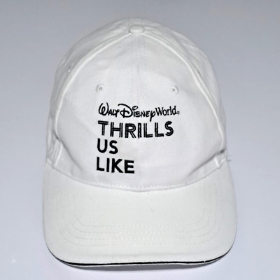 Walt Disney World Thrills Us Like Cap Adjustable Strapback White Hat Embroidered-image