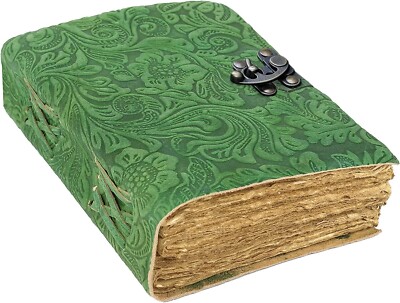 Vintage Leather Journal - Handmade Deckle Edge Paper Leather Bound Journa-image