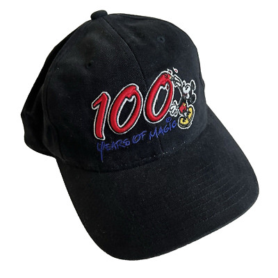 100 Years of Magic Hat Walt Disney World Mickey Mouse Black Baseball Cap New-image