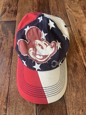 Walt Disney World Mickey Mouse Hat Cap Red White Blue Disney Parks Original-image