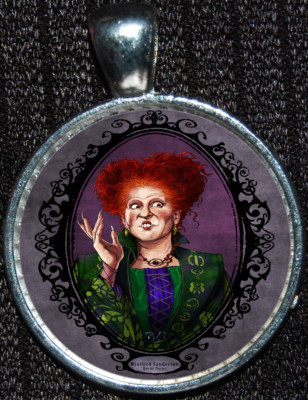 Hocus Pocus Winifred Sanderson Halloween Disney WDW Silver Pendant Necklace-image