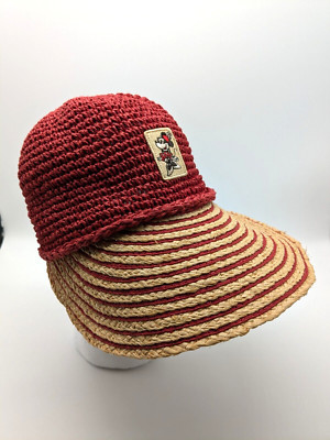 Walt Disney World Minnie Mouse Red Floppy Straw Hat Adult-image