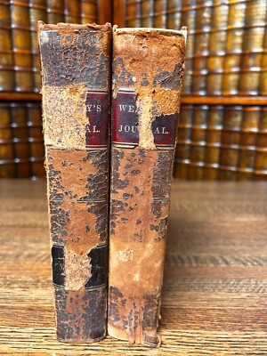 The Journal of John Wesley, 2 Volumes; 1837 Printing J Emory; Waugh Full Leather-image