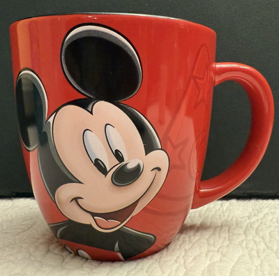 Walt Disney World Mickey Mouse Red Mug w/Fantasia Sorcerer Hat~Never Used! -image