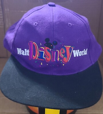 vintage walt disney world snapback hat purple FREE SHIPPING-image