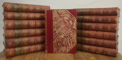 1893 The Works of William Makepeace Thackeray in 13 Volumes 3/4 Leather &Marbled-image