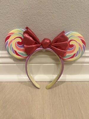 Disney Parks Candy Sweet Treat Swirl Lollipop Minnie Mouse Ears Headband -image