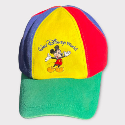 Vintage Walt Disney World Youth Hat Mickey Mouse Rainbow Cap-image