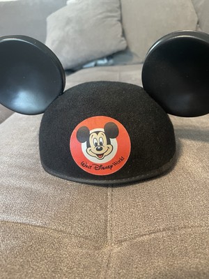 Vintage Walt Disney World Mickey Mouse Ears Felt Hat Logo-image